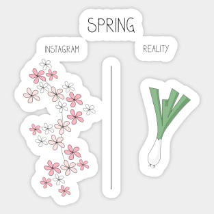 Instagram vs reality funny illustration Sticker